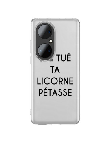 Cover Huawei P50 Pro Tué Licorne Pétasse Trasparente Unicorno - Maryline Cazenave