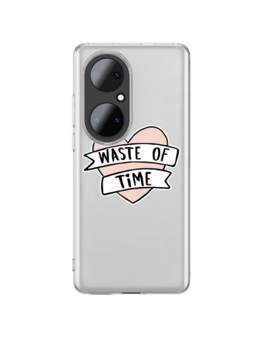 Cover Huawei P50 Pro Waste Of Time Trasparente - Maryline Cazenave