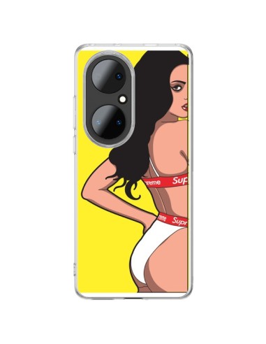 Coque Huawei P50 Pro Pop Art Femme Jaune - Mikadololo