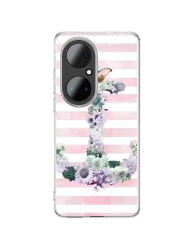 Huawei P50 Pro Case Ancora Marina Pink Flowers - Monica Martinez