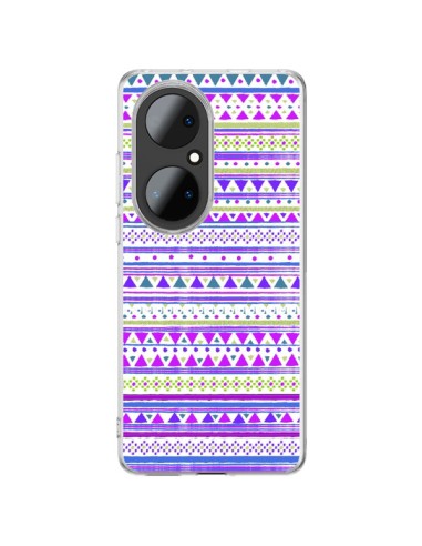 Coque Huawei P50 Pro Bandana Violet Azteque - Monica Martinez