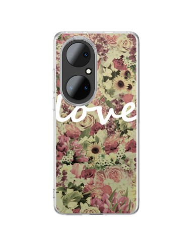 Huawei P50 Pro Case Love White Flowers - Monica Martinez