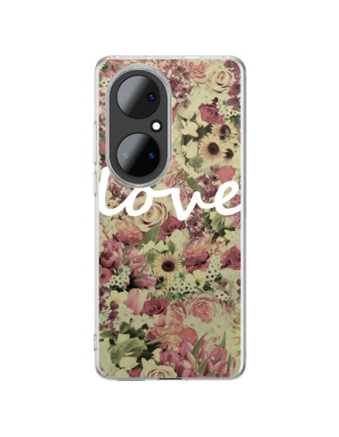 Cover Huawei P50 Pro Amore Bianco Fiori - Monica Martinez