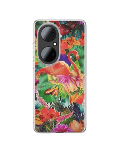 Coque Huawei P50 Pro Tropical Flamant Rose - Monica Martinez