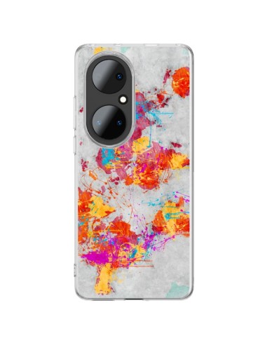 Coque Huawei P50 Pro Terre Map Monde Mother Earth Crying - Maximilian San