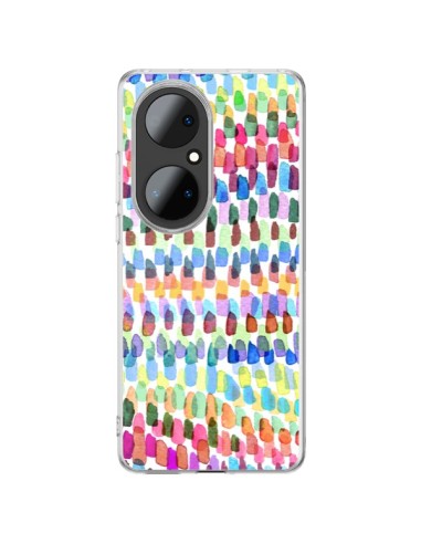 Coque Huawei P50 Pro Artsy Strokes Stripes Colorful - Ninola Design