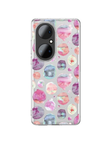 Coque Huawei P50 Pro Big Watery Dots Pink - Ninola Design