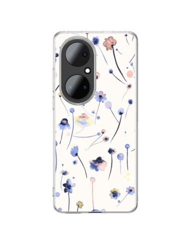 Coque Huawei P50 Pro Blue Soft Flowers - Ninola Design