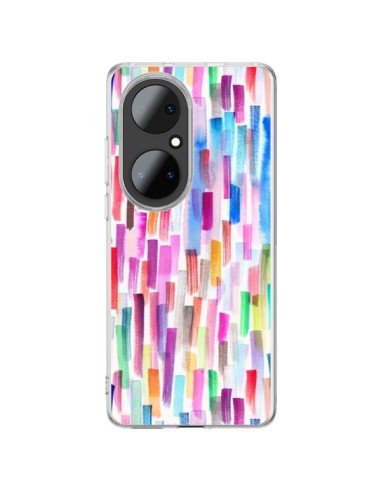 Coque Huawei P50 Pro Colorful Brushstrokes Multicolored - Ninola Design