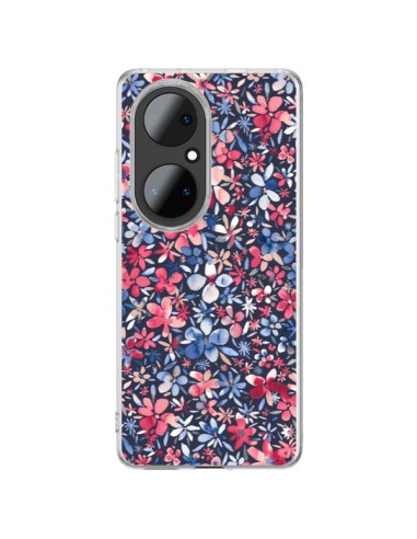 Huawei P50 Pro Case Colorful Little Flowers Azzurro - Ninola Design