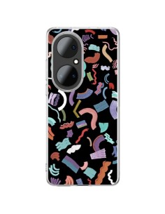 Coque Huawei P50 Pro Curly and Zigzag Stripes Black - Ninola Design