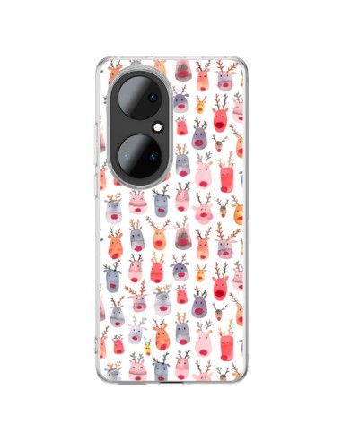 Cover Huawei P50 Pro Cute Winter Reindeers - Ninola Design