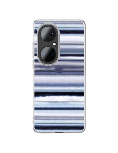 Cover Huawei P50 Pro Degrade Stripes Watercolor Azzurro - Ninola Design