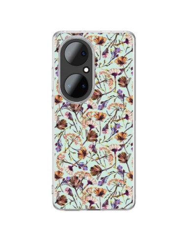 Coque Huawei P50 Pro Dry Blue Flowers - Ninola Design