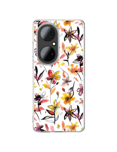 Cover Huawei P50 Pro Ink Bleeding Dots Rosa - Ninola Design