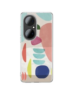 Huawei P50 Pro Case Moody Geometry Multi White - Ninola Design