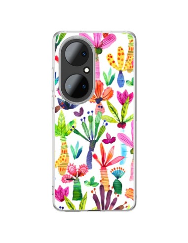 Huawei P50 Pro Case Overlapped WaterColor Dots Flowers - Ninola Design