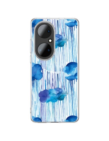 Cover Huawei P50 Pro Rain Stitches Neon - Ninola Design