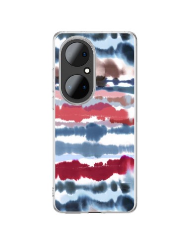 Cover Huawei P50 Pro Smoky Marble Watercolor Scuro - Ninola Design