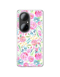 Coque Huawei P50 Pro Speckled Watercolor Pink - Ninola Design
