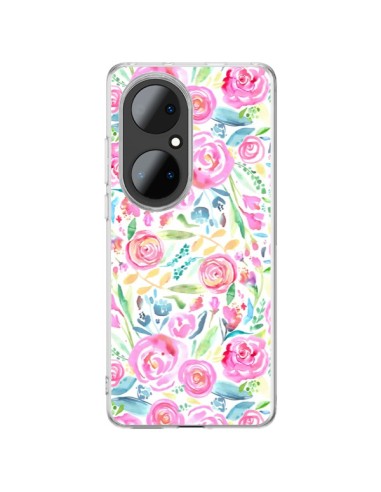 Huawei P50 Pro Case Speckled WaterColor Pink - Ninola Design