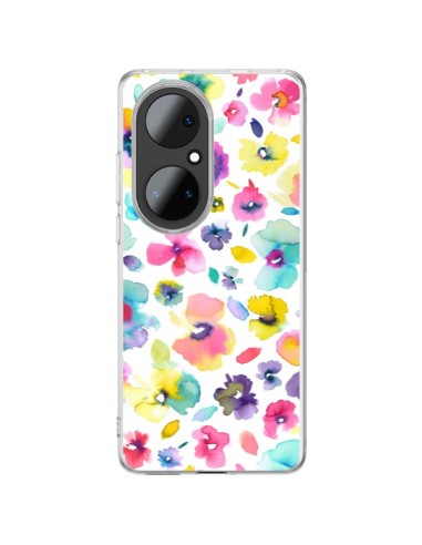 Huawei P50 Pro Case Flowers Colorful Painting - Ninola Design