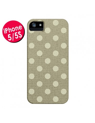 Coque Pois Polka Camel pour iPhone 5 et 5S - Mary Nesrala