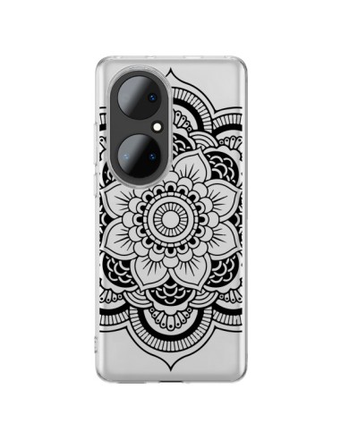 Coque Huawei P50 Pro Mandala Noir Azteque Transparente - Nico