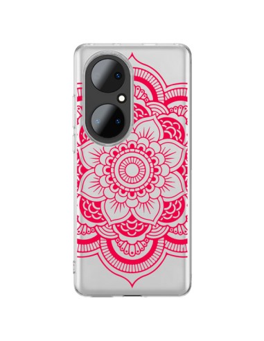 Coque Huawei P50 Pro Mandala Rose Fushia Azteque Transparente - Nico