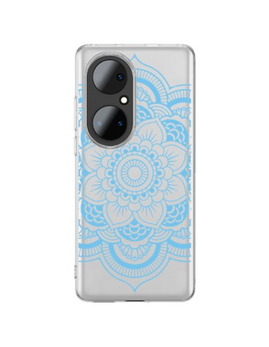 Cover Huawei P50 Pro Mandala Blu Azteco Trasparente - Nico