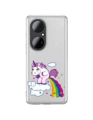 Huawei P50 Pro Case Unicorn Caca Rainbow Clear - Nico