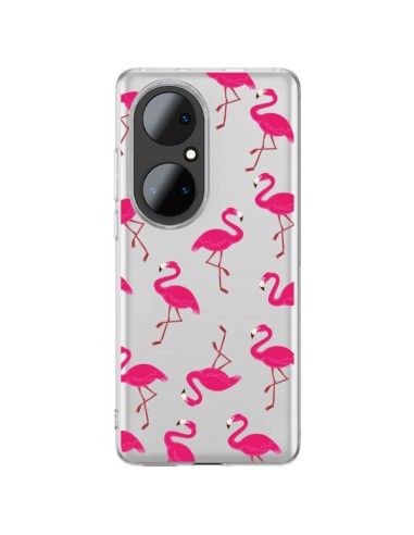 Coque Huawei P50 Pro flamant Rose et Flamingo Transparente - Nico