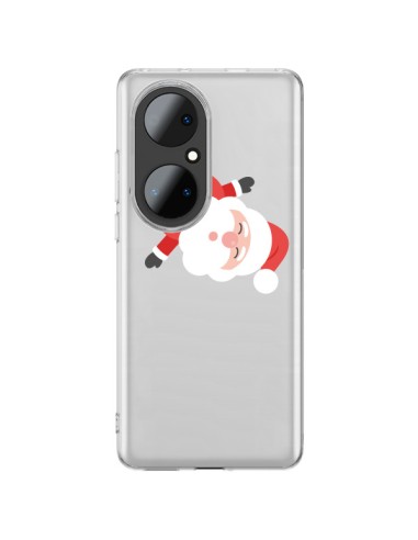 Coque Huawei P50 Pro Père Noël et sa Guirlande transparente - Nico