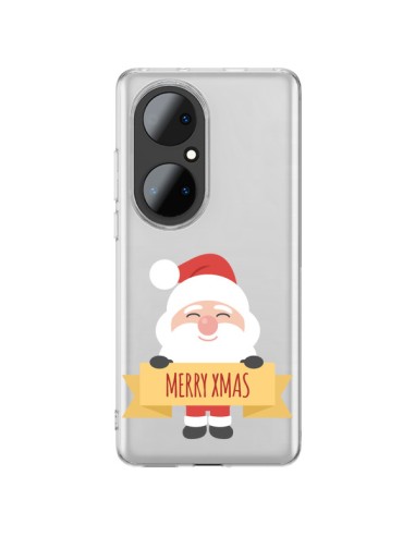Coque Huawei P50 Pro Père Noël Merry Christmas transparente - Nico