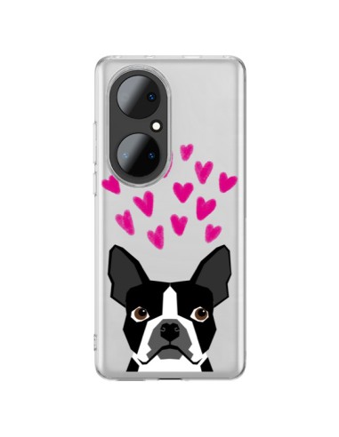 Coque Huawei P50 Pro Boston Terrier Coeurs Chien Transparente - Pet Friendly