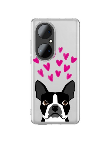 Huawei P50 Pro Case Boston Terrier Hearts Dog Clear - Pet Friendly
