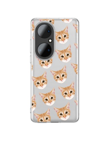 Cover Huawei P50 Pro Gatto Beige Trasparente - Pet Friendly