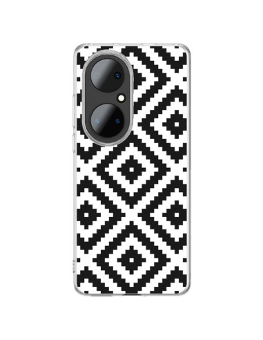 Coque Huawei P50 Pro Diamond Chevron Black and White - Pura Vida