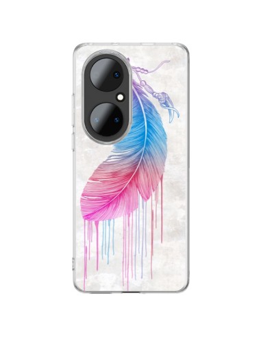 Coque Huawei P50 Pro Plume arc-en-ciel - Rachel Caldwell