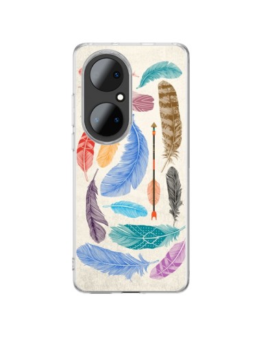 Coque Huawei P50 Pro Feather Plumes Multicolores - Rachel Caldwell