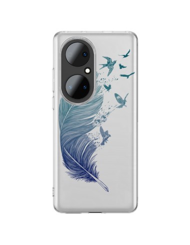 Coque Huawei P50 Pro Plume Feather Fly Away Transparente - Rachel Caldwell