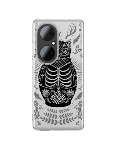 Coque Huawei P50 Pro Owl Chouette Hibou Squelette Transparente - Rachel Caldwell