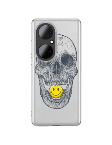 Coque Huawei P50 Pro Tête de Mort Smiley Transparente - Rachel Caldwell