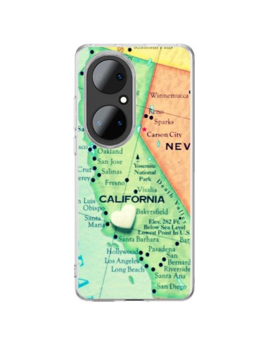 Coque Huawei P50 Pro Carte Map Californie - R Delean