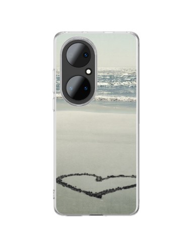 Coque Huawei P50 Pro Coeoeur Plage Beach Mer Sea Love Sable Sand - R Delean