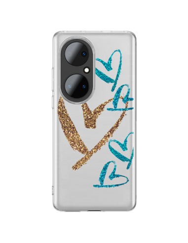 Coque Huawei P50 Pro Coeurs Heart Love Amour Transparente - Sylvia Cook