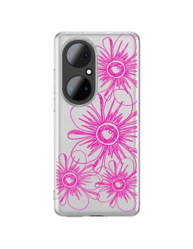 Huawei P50 Pro Case Flowers Spring Pink Clear - Sylvia Cook