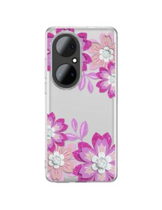 Huawei P50 Pro Case Flowers Winter Pink Clear - Sylvia Cook