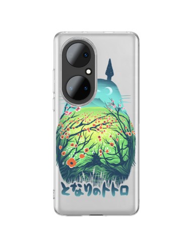 Coque Huawei P50 Pro Totoro Manga Flower Transparente - Victor Vercesi