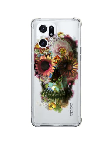 Coque Oppo Find X5 Pro Skull Flower Tête de Mort Transparente - Ali Gulec